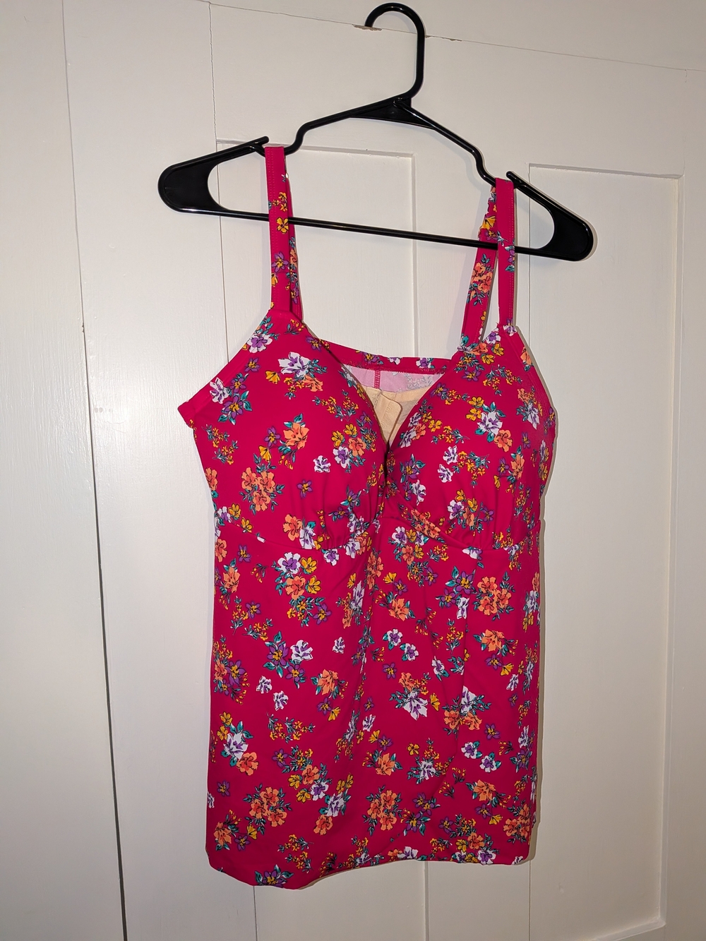 Swimsuits For All Raspberry Floral One-Piece Swimdress